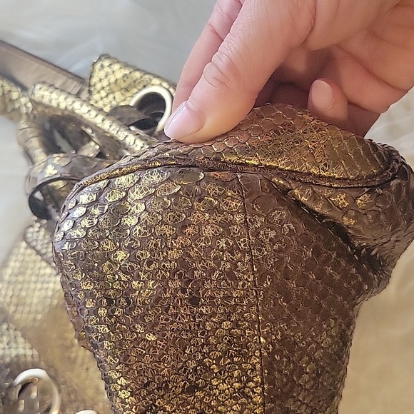 Gold Jimmy Choo python bag - Picture 5 of 6